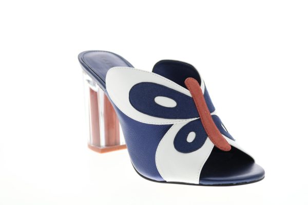 Katy Perry The Kirra Womens Blue Synthetic Slip On Mules Heels Shoes For Cheap - Image 2