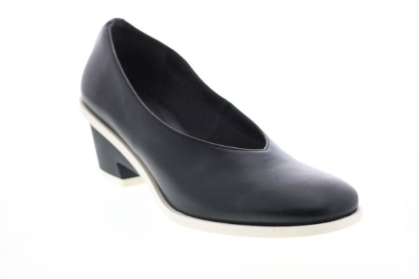 Camper Brooke K200649-004 Womens Black Leather Slip On Pumps Heels Shoes on Sale - Image 2