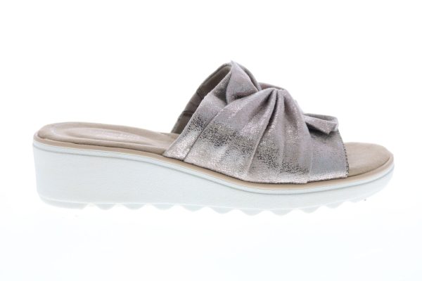 Clarks Jillian Leap 26150028 Womens Gray Mesh Slip On Slides Sandals Shoes For Sale