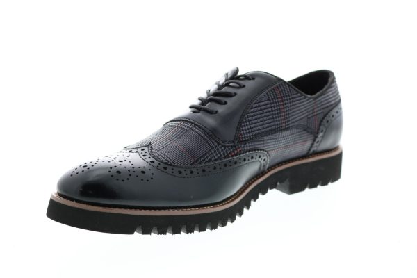Stacy Adams Baxley 25217-001 Mens Black Leather Wingtip Oxfords Shoes Cheap - Image 4
