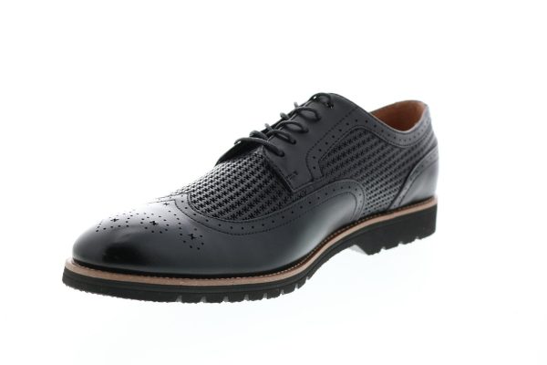 Stacy Adams Emile 25236-001 Mens Black Leather Wingtip Oxfords Shoes Discount - Image 4
