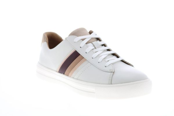 Clarks Un Maui Band 26150528 Womens White Leather Lifestyle Sneakers Shoes For Cheap - Image 2