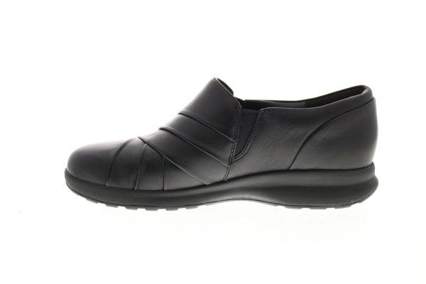 Clarks Un Adorn Loop 26147430 Womens Black Leather Strap Loafer Flats Shoes Supply - Image 5