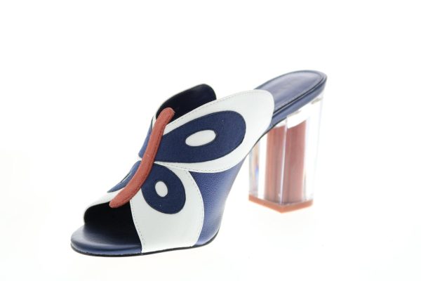 Katy Perry The Kirra Womens Blue Synthetic Slip On Mules Heels Shoes For Cheap - Image 4