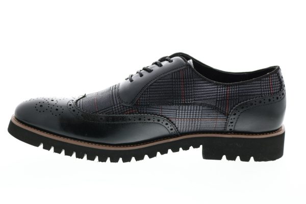 Stacy Adams Baxley 25217-001 Mens Black Leather Wingtip Oxfords Shoes Cheap - Image 5