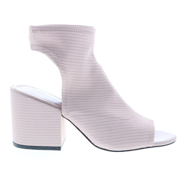 Katy Perry The Johanna Womens Beige Canvas Slip On Strap Heels Shoes Hot on Sale