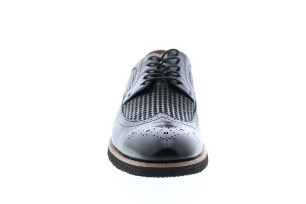 Stacy Adams Emile 25236-001 Mens Black Leather Wingtip Oxfords Shoes Discount - Image 3