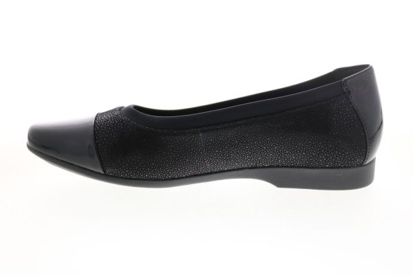 Clarks Un Darcey Cap 26144963 Womens Black Suede Ballet Flats Shoes Sale - Image 5