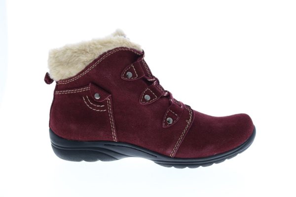 Earth Origins Cooper Womens Burgundy Suede Lace Up Ankle & Booties Boots Fashion