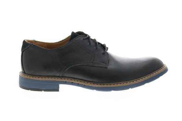Clarks Un Elott Lace 26149331 Mens Black Leather Oxfords Plain Toe Shoes Sale