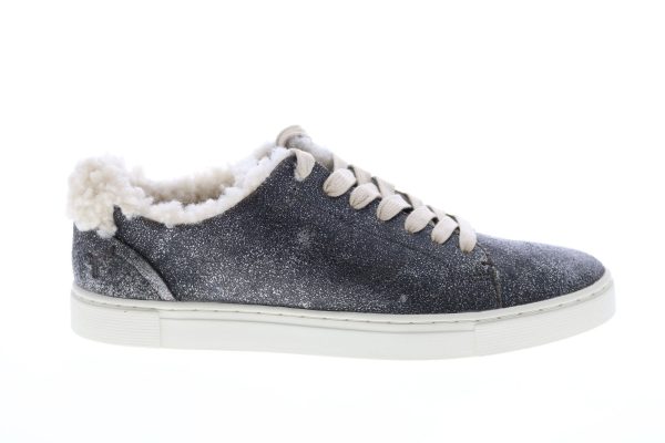 Frye Ivy Shearling Low Lace 70481 Womens Gray Lifestyle Sneakers Shoes For Discount