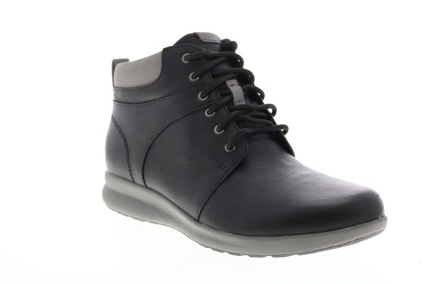 Clarks Un Adorn Walk 26145172 Womens Black Leather Casual Dress Boots Sale - Image 2