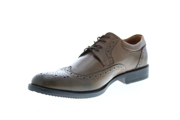 Clarks Kovit Walk Mens Brown Leather Oxfords Wingtip & Brogue Shoes Online - Image 4