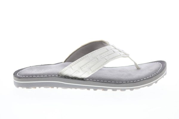 Clarks Fenner Shore 26141168 Womens White Synthetic Flip-Flops Sandals Shoes Hot on Sale