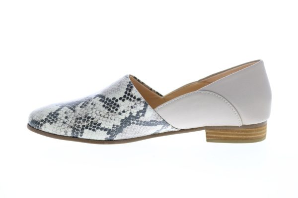 Clarks Pure Tone 26149747 Womens Gray Leather Slip On Loafer Flats Shoes on Sale - Image 5
