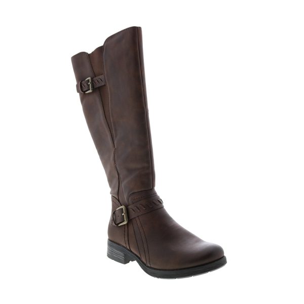 Earth Origins Nadeen Womens Brown Leather Zipper Knee High Boots on Sale - Image 2