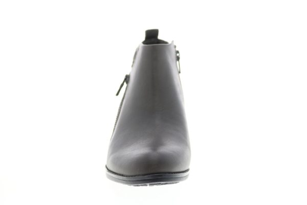 Earth Conway Maple Leather Womens Gray Zipper Ankle & Booties Boots Sale - Image 3