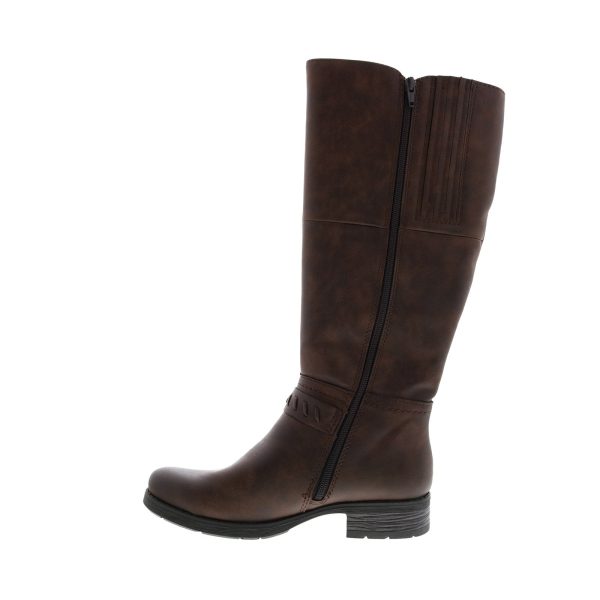 Earth Origins Nadeen Womens Brown Leather Zipper Knee High Boots on Sale - Image 5