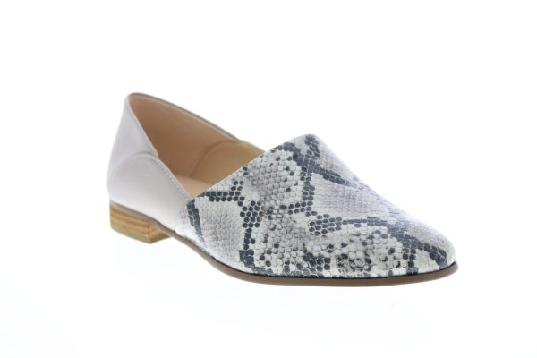 Clarks Pure Tone 26149747 Womens Gray Leather Slip On Loafer Flats Shoes on Sale - Image 2