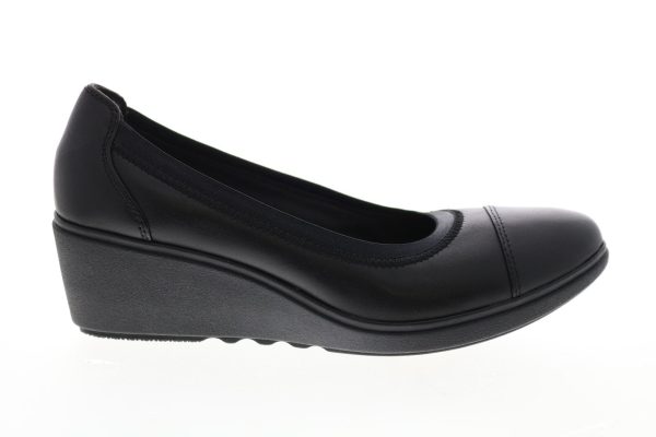 Clarks Un Tallara Liz 26142111 Womens Black Leather Ballet Flats Shoes Online Hot Sale