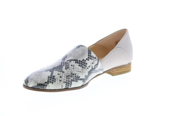 Clarks Pure Tone 26149747 Womens Gray Leather Slip On Loafer Flats Shoes on Sale - Image 4