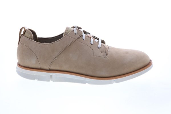 Clarks Trigen Walk Plain Toe Mens Brown Wide Nubuck Oxfords Plain Toe Shoes For Discount