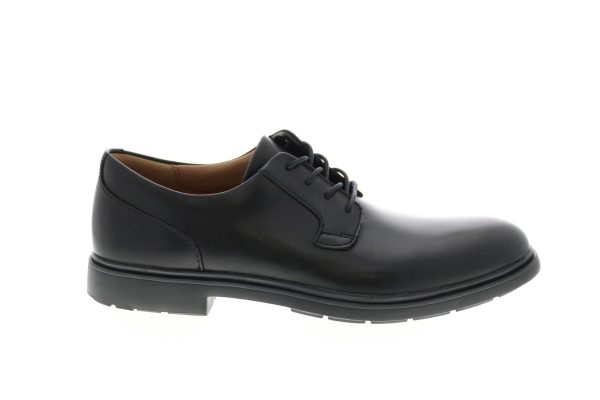 Clarks Un Tailor Tie 26145441 Mens Black Wide Oxfords Plain Toe Shoes Discount