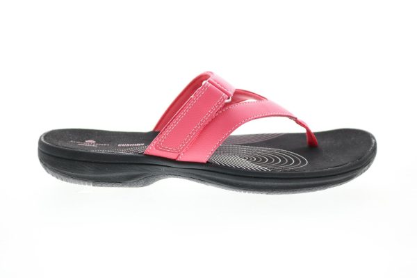 Clarks Brinkley Marin 26150263 Womens Pink Flip-Flops Sandals Shoes Online Sale