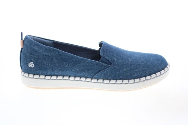 Clarks Step Glow Slip 26141063 Womens Blue Canvas Lifestyle Sneakers Shoes on Sale