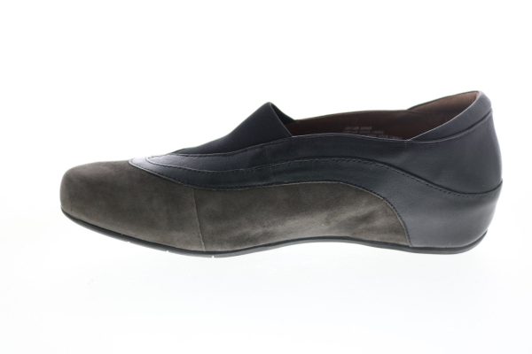 Earthies Ferro Suede Flat FERRO-DGY Womens Gray Loafer Flats Shoes on Sale - Image 5