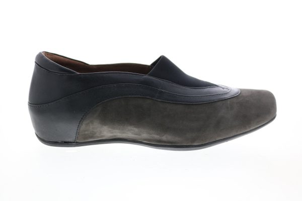 Earthies Ferro Suede Flat FERRO-DGY Womens Gray Loafer Flats Shoes on Sale