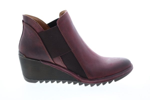 Comfortiva Altair CT0008709 Womens Red Leather Slip On Wedges Heels Shoes Online