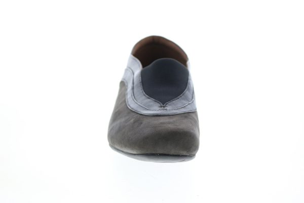 Earthies Ferro Suede Flat FERRO-DGY Womens Gray Loafer Flats Shoes on Sale - Image 3