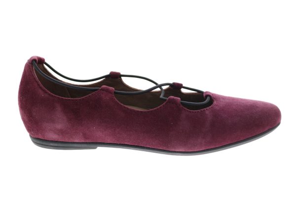 Earthies Essen Flat ESSEN-PRN Womens Red Suede Slip On Ballet Flats Shoes Online now