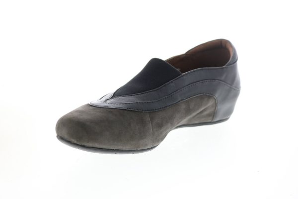 Earthies Ferro Suede Flat FERRO-DGY Womens Gray Loafer Flats Shoes on Sale - Image 4
