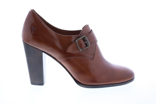 Frye Laurie Monk 72442 Womens Brown Leather Strap Pumps Heels Shoes Online Sale