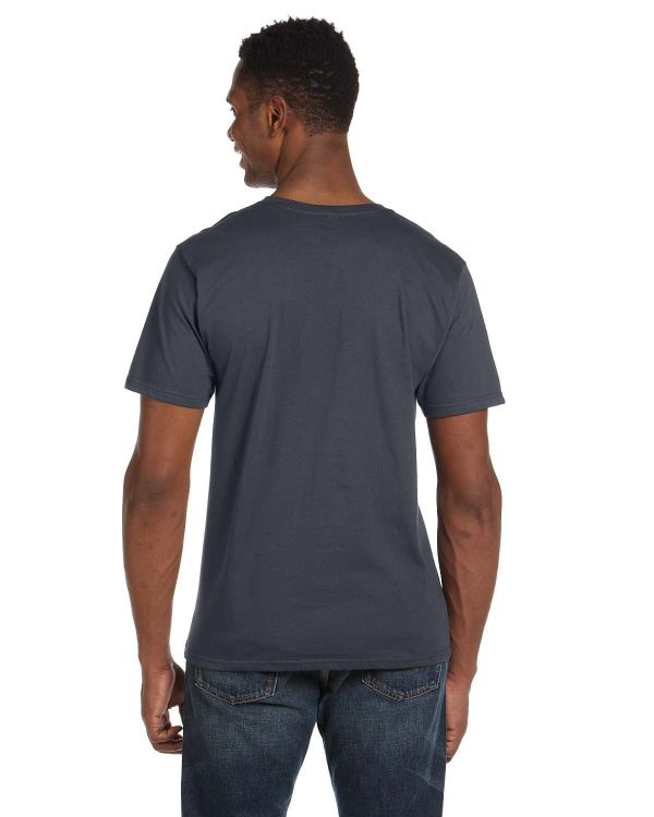 Gildan SoftStyle V-Neck T-Shirt | Charcoal For Sale - Image 2