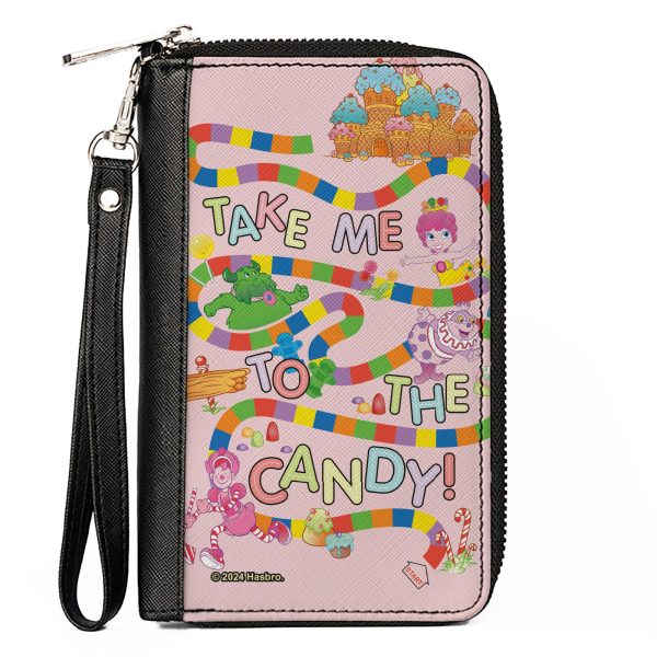 PU Zip Around Wallet Rectangle - Candy Land TAKE ME TO THE CANDY Character Collage Pink Multi Color Supply