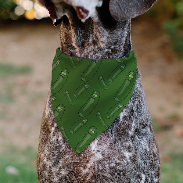 Pet Bandana - Rick and Morty Pickle Rick Pose Scattered Greens Discount - Image 4