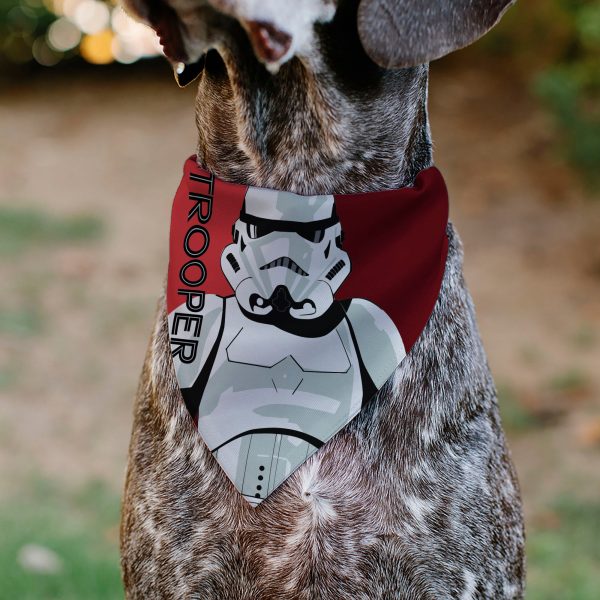Pet Bandana - Star Wars TROOPER Text and Stormtrooper Pop Art Pose Reds Black Discount - Image 4