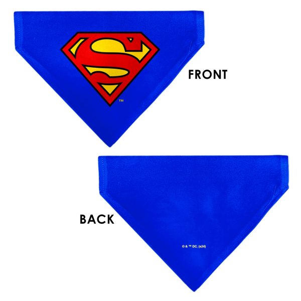 Pet Bandana - Superman Shield Logo Blue Red Yellow For Sale - Image 3