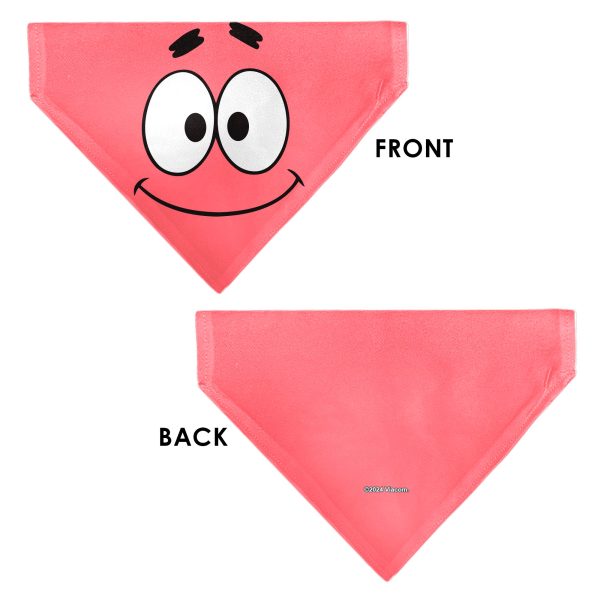 Pet Bandana - SpongeBob SquarePants Patrick Star Face Close-Up Pink Cheap - Image 3