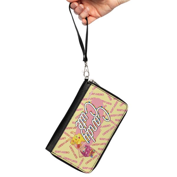 PU Zip Around Wallet Rectangle - Candy Land CANDY CUTE Princess Lolly Pose and Logo Yellow Pinks on Sale - Image 2