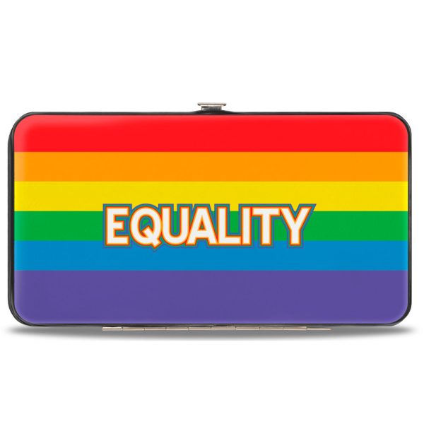 Hinged Wallet - EQUALITY Stripe Rainbow White For Discount