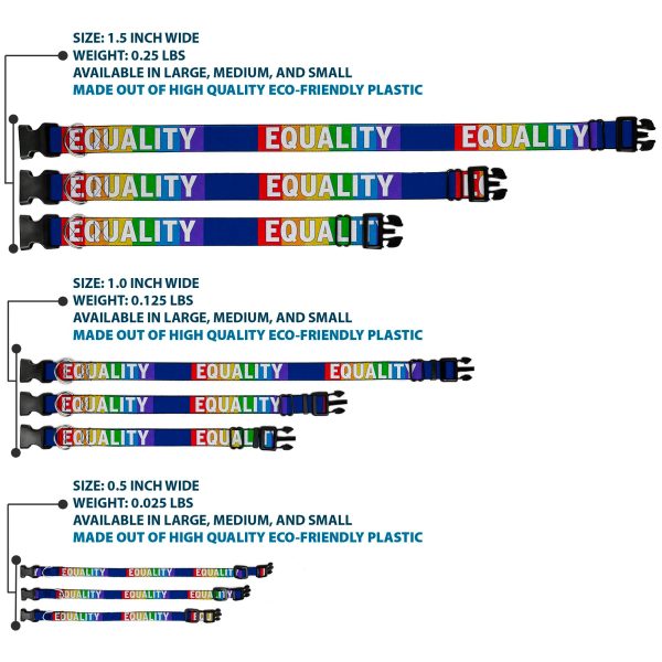 Plastic Clip Collar - EQUALITY Blocks Rainbow Blue White Online Hot Sale - Image 3
