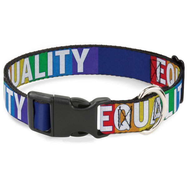 Plastic Clip Collar - EQUALITY Blocks Rainbow Blue White Online Hot Sale
