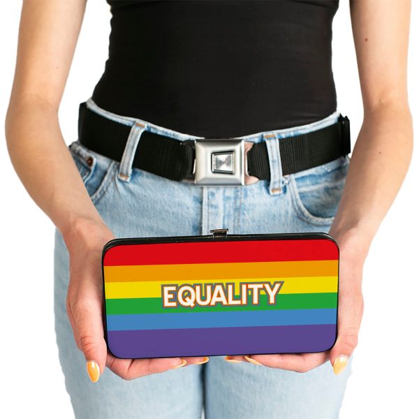 Hinged Wallet - EQUALITY Stripe Rainbow White For Discount - Image 3