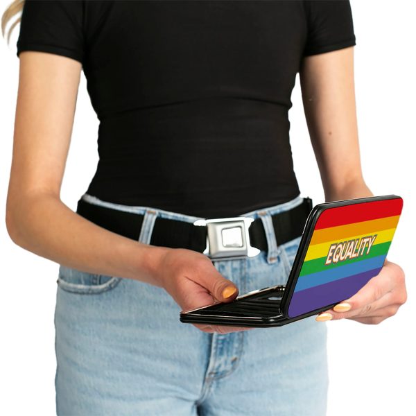 Hinged Wallet - EQUALITY Stripe Rainbow White For Discount - Image 4