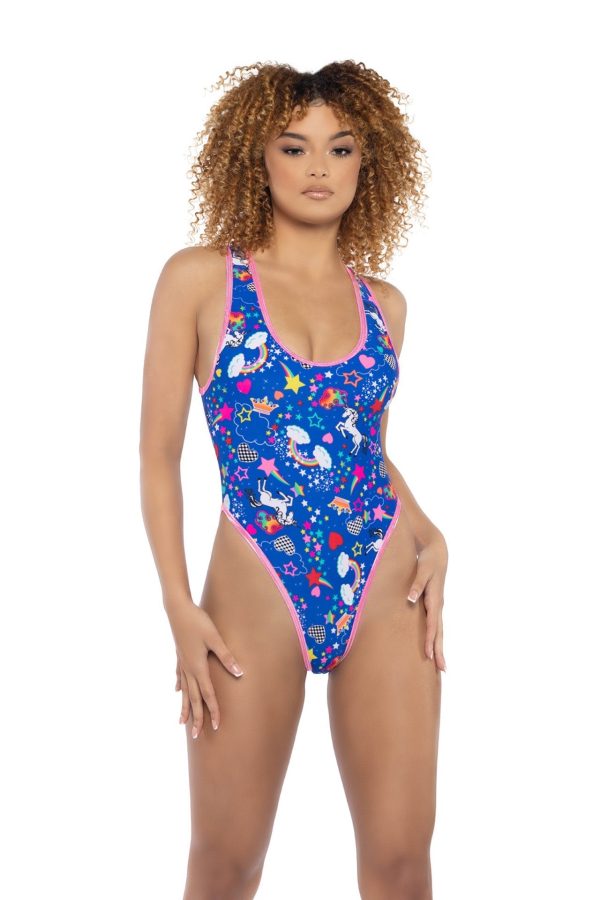 Rave JR145 - Print High-Cut Bodysuit - J. Valentine Discount