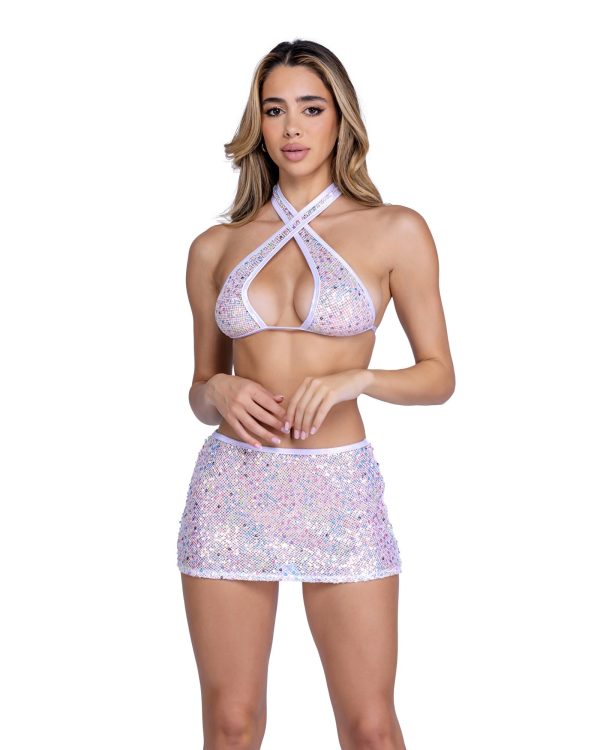 Roma Rave Festival Sequin Fishnet Skirt Online now